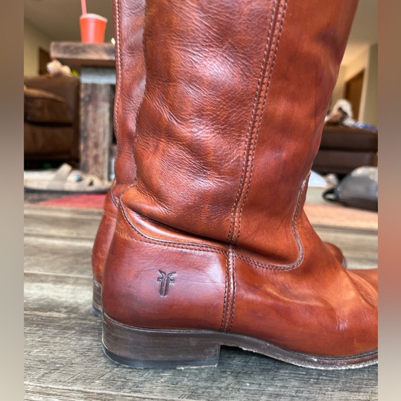 Frye Melissa Riding Boots Cognac Brown 6 1/2 B - Picture 2 of 4